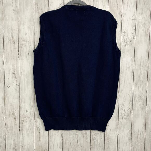 Vintage CBS News Olympics 3 Strikes Sleeveless V-Neck Knit Pullover Vest - Picture 2 of 6